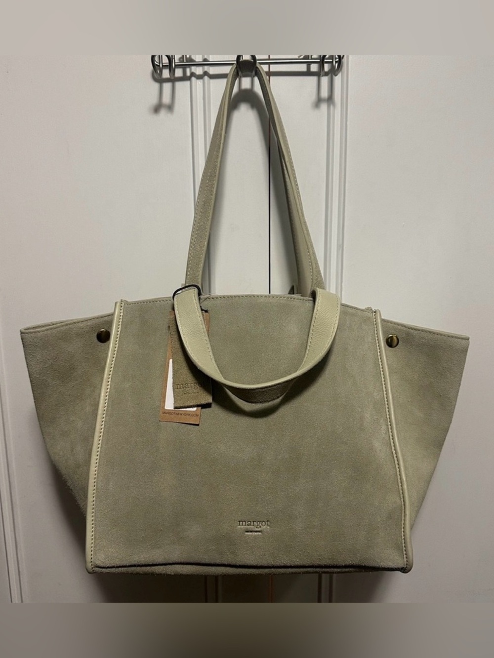 Margot Suede Jamie Double Handle Tote NWT